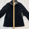 Kristen Blake Women’s Coat Size Small Petite Black Fleece Faux Fur Lining New