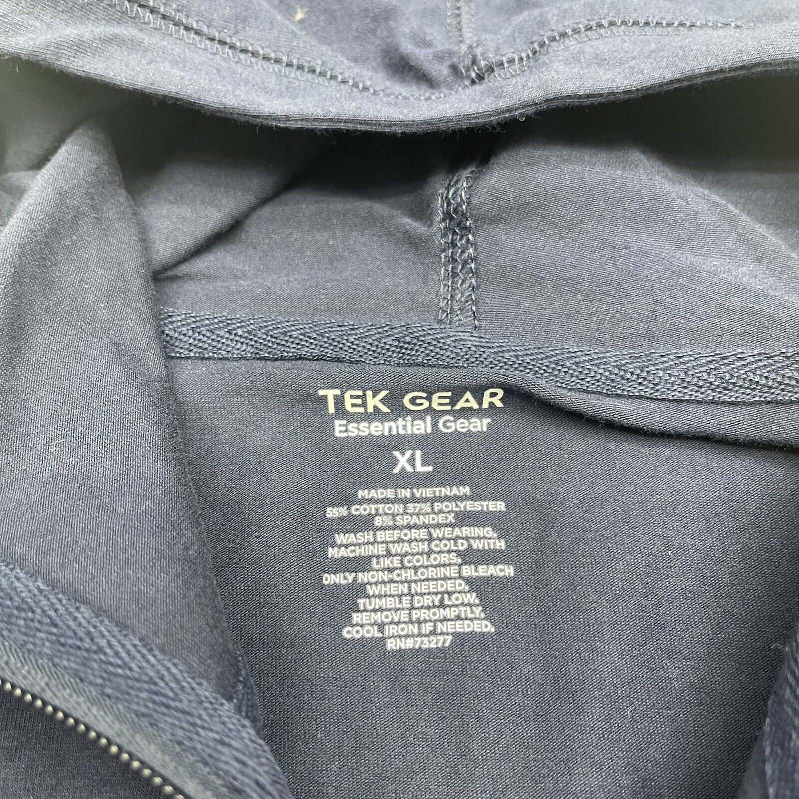 Tek Gear Vintage 90s Womens Ribbed Full Zip Jacket Size Medium Navy Blue