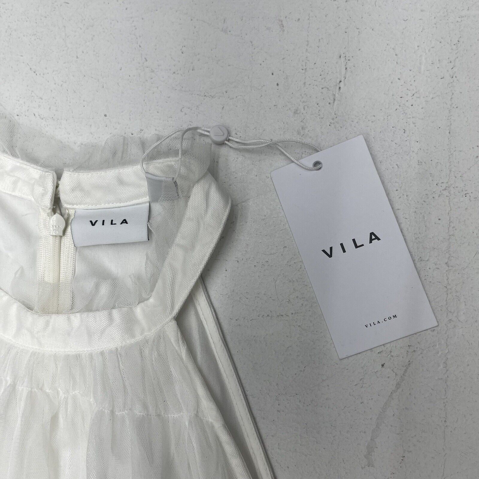 Vila Viviana White Tulle Halterneck Maxi Dress Women's Size 40 US