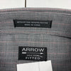 Arrow Mens Grey Plaid Long Sleeve Button Up Size Large