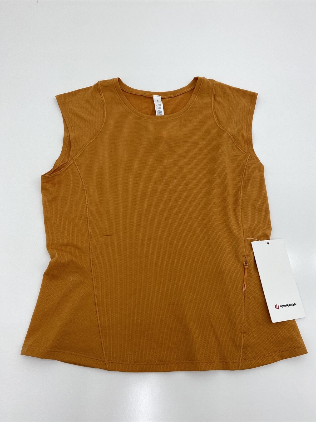 Lululemon Cap Sleeve Hiking Shirt Tank Top Auto Orange Women’s Size 8 New