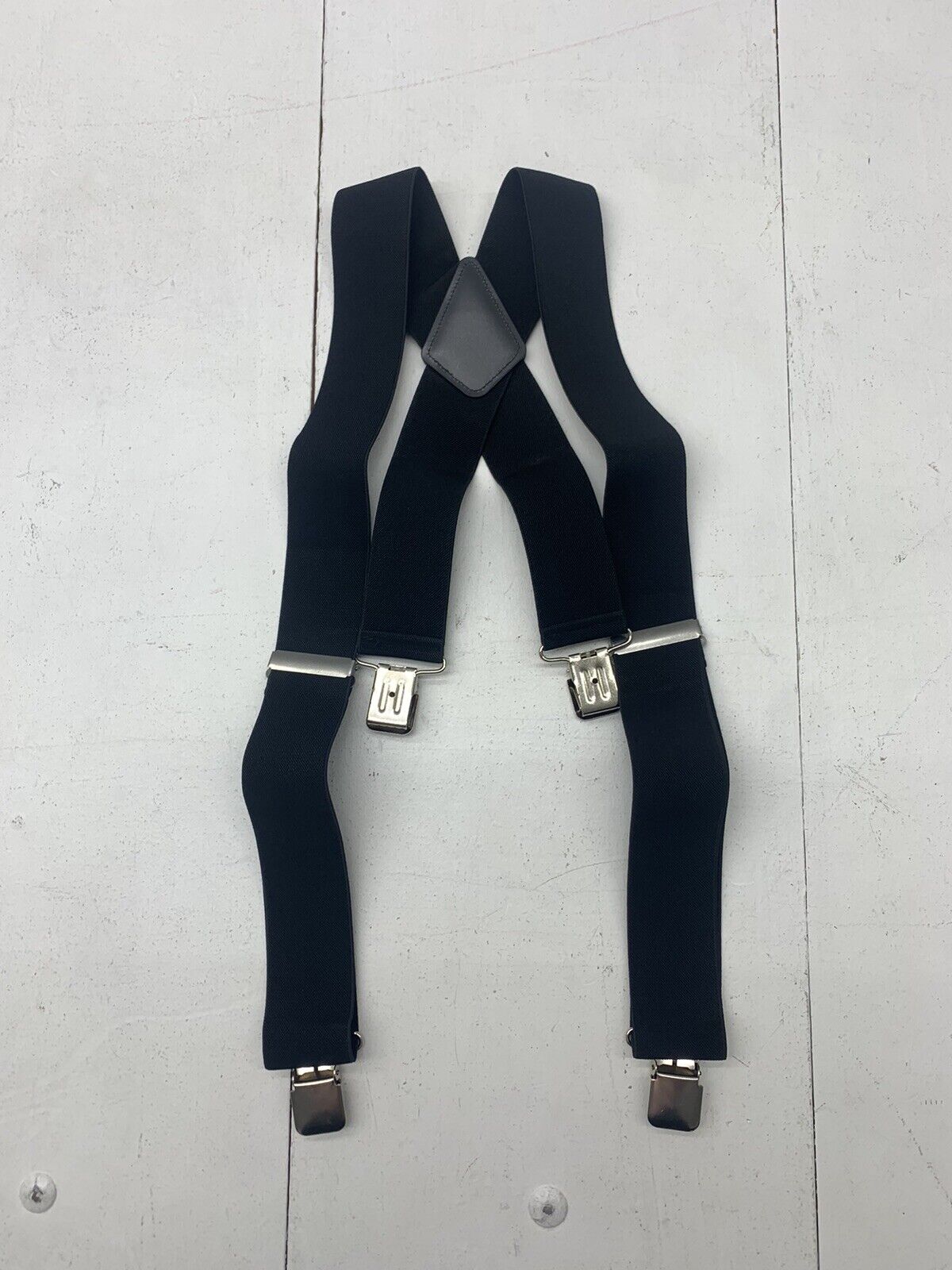 Unbranded Mens Black Clip Suspenders Adjustable One Size - beyond exchange