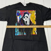 Ghost Face Halloween Black Short Sleeve T-Shirt Graffiti Painting Adult Size L N