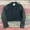 Baldwin Courtney Combo Navy Denim Lamb Leather Moto Jacket Youth Girls Size L *