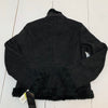 Static Women Coat Size Medium Black Faux Suede Fur Exterior Interior Zip Up New