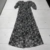 The Kooples Black Zebra Printed Chiffon Ruched MIDI Dress Women’s Size 0 $355