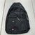 Black Fashion Crossbody Bag 2-Pocket Adjustable Strap Zipper Bag