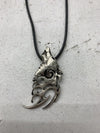 Haquil Unisex Adult Silver Wolf Pendant Necklace Leather Strap One Size