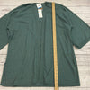 Eileen Fisher Green 3/4 Sleeve Kimono Cashmere Cardigan Sweater Women Size L / X