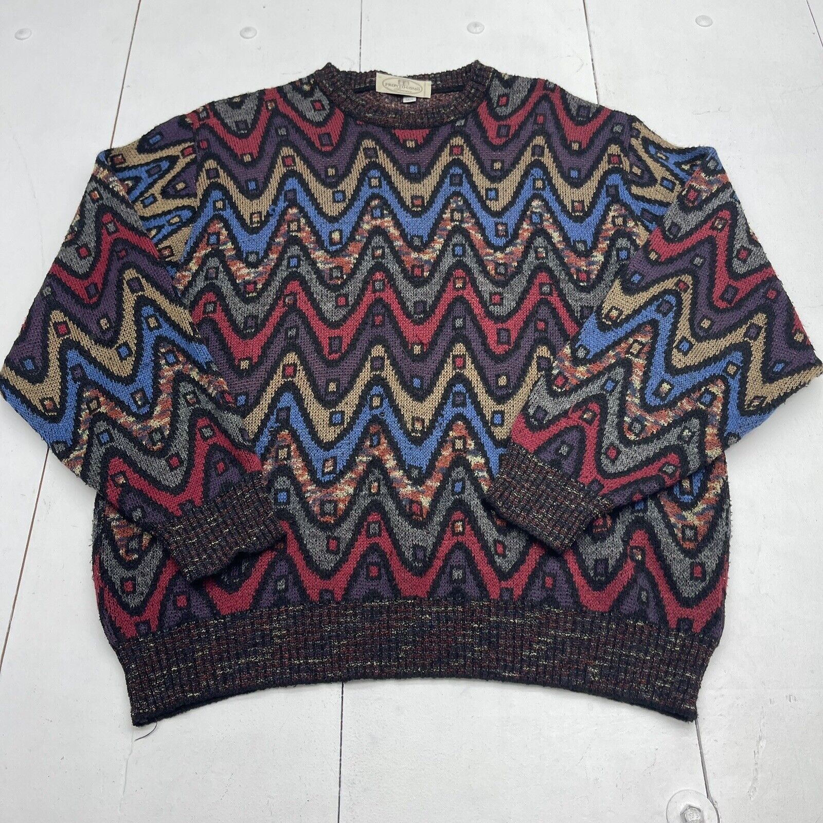 Vintage Pronto Uomo Firenze Multicolored Sweater Mens Size Large