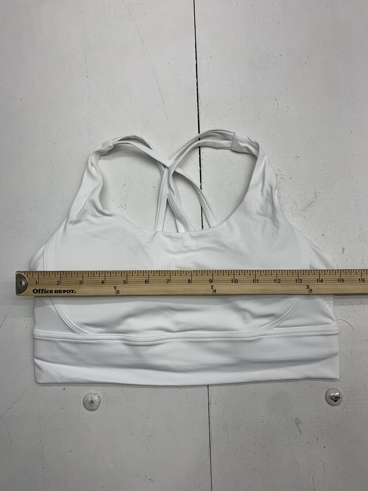 Unbranded Womens White Strappy Back Sports Bra Size XL