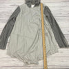 Free People Opal Drapey Linen Jacket with Hood Raw Hems Women Size L NEW