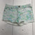 Justice Green Blue Floral Premium Simply Low Jean Shorts Girls Size 12 1/2