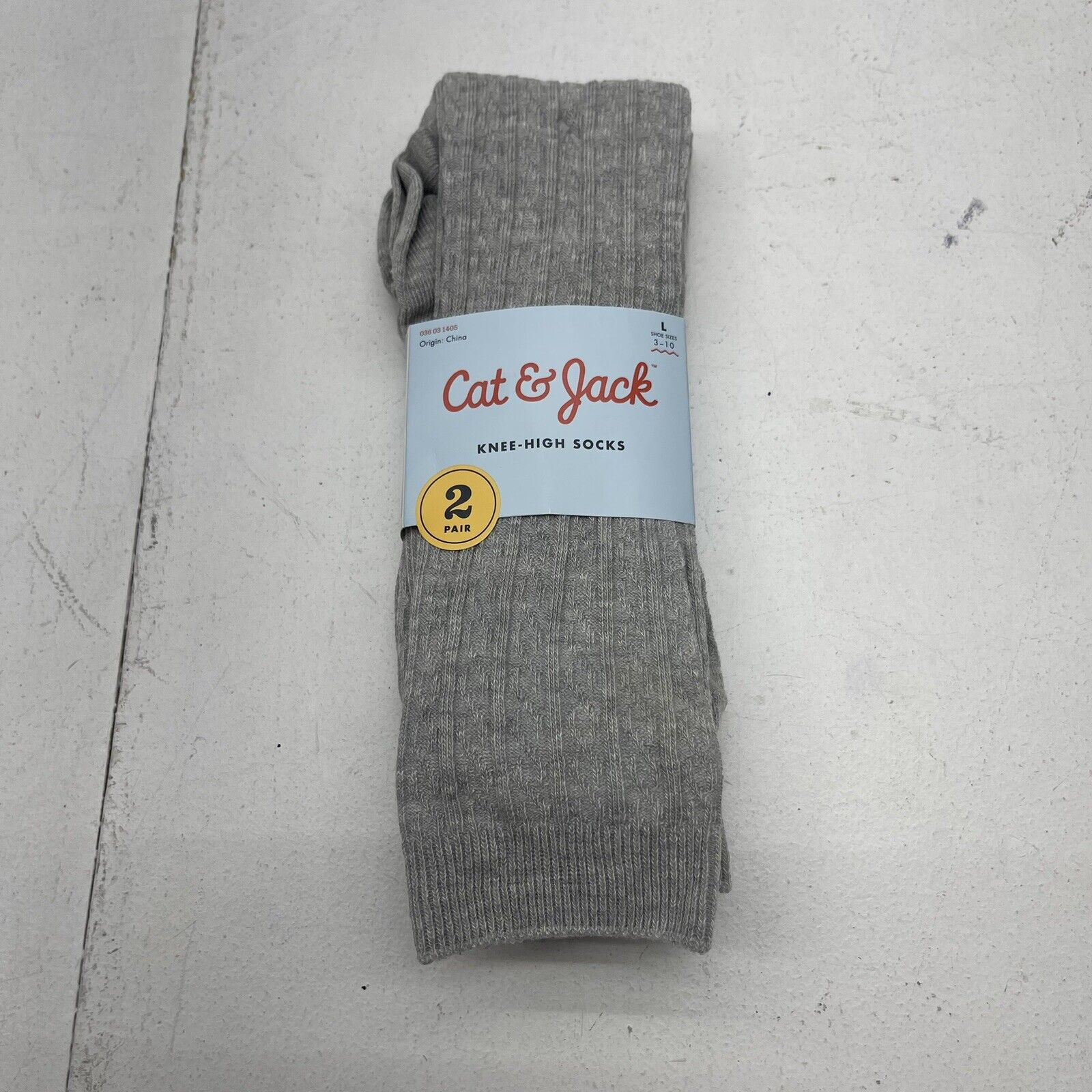 Cat & Jack Gray Knee High Socks Youth Kids Large 3-10 New