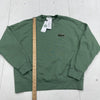 Lacoste Khaki Green Loose Fit Crocodile Badge Sweatshirt Unisex Adults L New