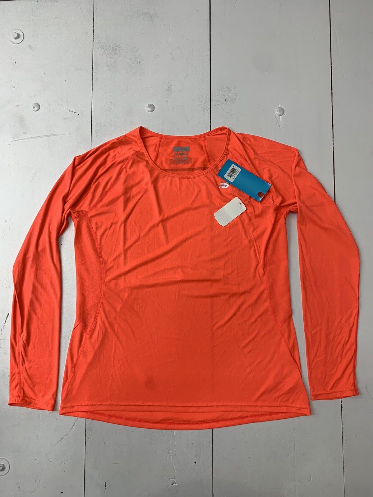 New Balance Womens Neon Orange Long Sleeve Athletic Shirt Size XL