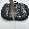 QSML Black Floral Travel Packable Tote Bag