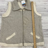 People Like Frank Gray Cream Zip Up Cable Knit Vest Women Size XL