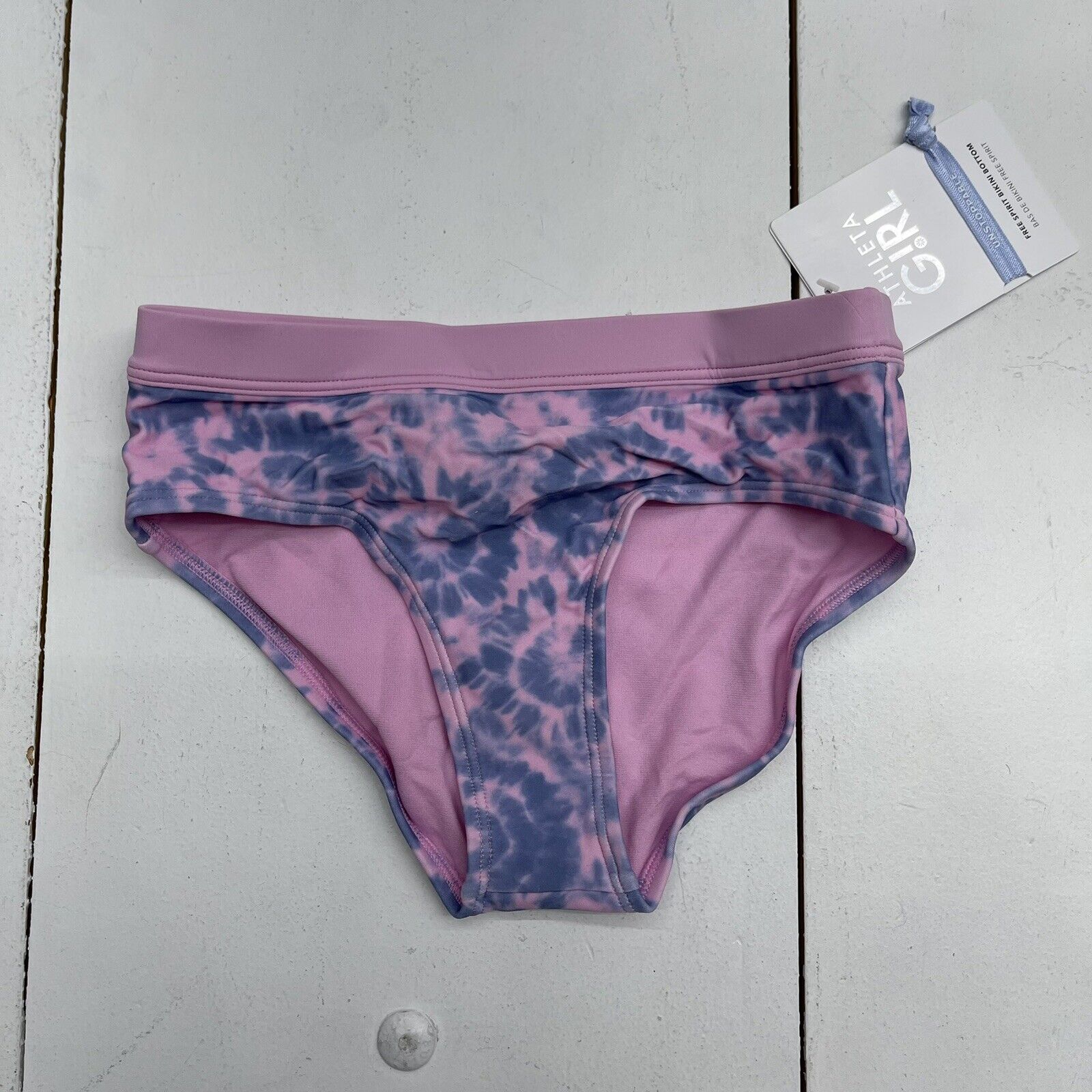 Athleta Girl Free Spirit Pink Blue Tie Dye Bikini Bottoms Size