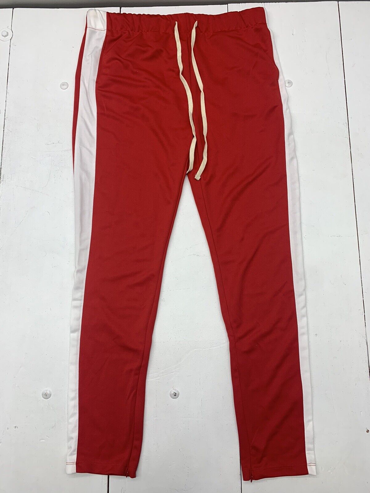 Fashion Nova Mens Retro Red Track Pants Size XL