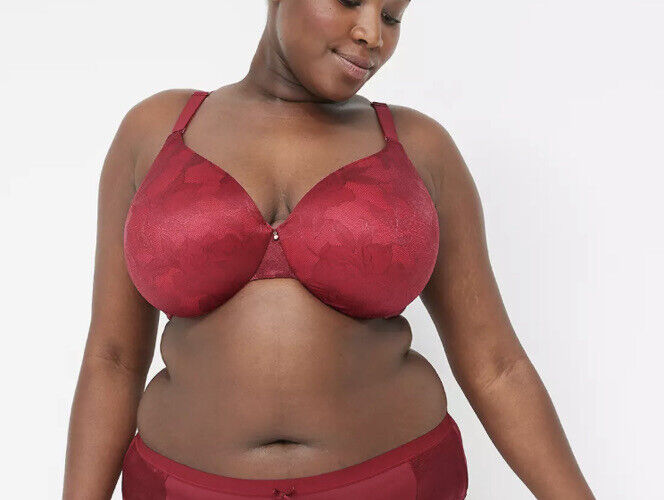 Cacique, Intimates & Sleepwear, Cacique Lightly Lined Quarter Cup Bra  Womens Size 38c Red Lace Adjustable Strap