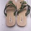 Fashion Green Braided Strappy Flower Embellised Sandals Women’s Size 40