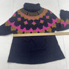 ALC Navy Blue Fair Isle Roll Neck Wool Blend Sweater Women’s Size Medium