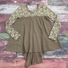 Altar’d State Brown Long Sleeve Boho Lace Tunic Blouse Women’s Size Medium *