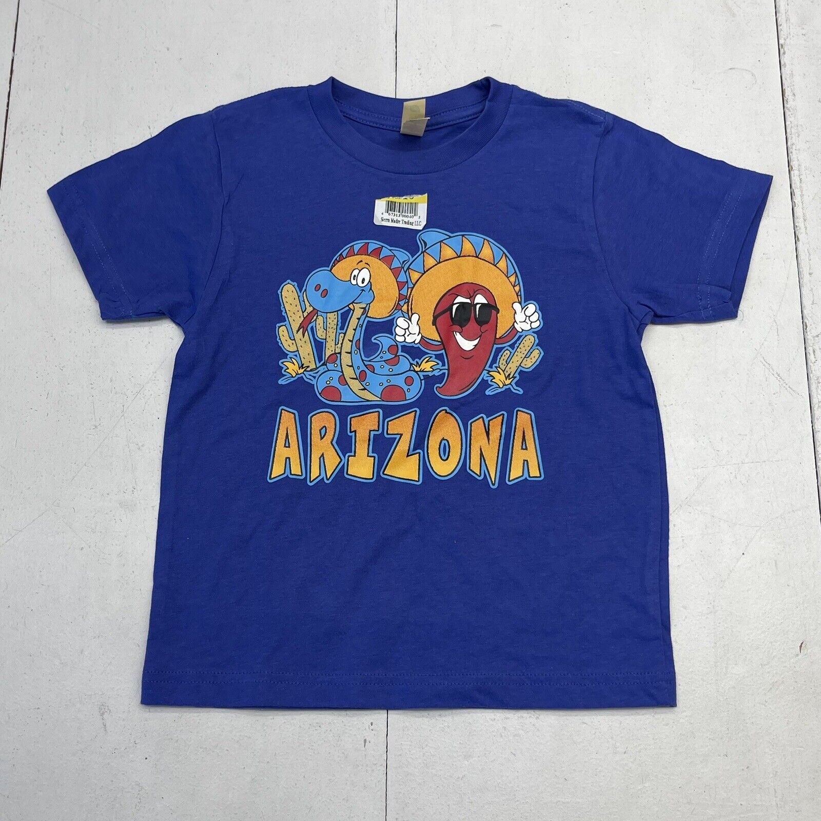 Next Level Blue Arizona Graphic Short Sleeve T Shirt Youth Kids XS NWOT