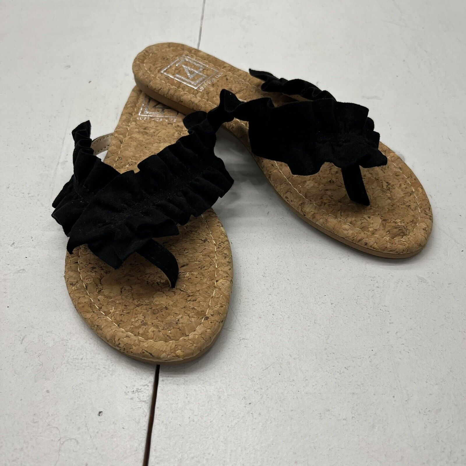 List For Life Black Cork Sandals Women’s Size 7 NEW