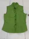 Classiques Entier Womens Tank Top Size 4 Green Trail Of Ruffles Vintage New