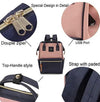 Himawari Pink/Navy Blue Laptop Backpack Travel Backpack Or Diaper Bag