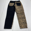 TopShop Black Leopard Print Mom Straight Jeans Women’s Size 25