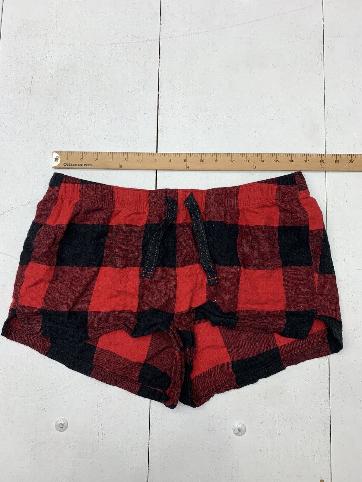 Old Navy Womens Red Black Plaid Pajama Shorts Size Large - beyond