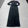 Ronny Kobo Normella Black Crushed Velvet Cut Out MIDI Dress Women’s XS $448