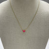 Women’s Gold Chain Pink Pendant Heart Necklace New