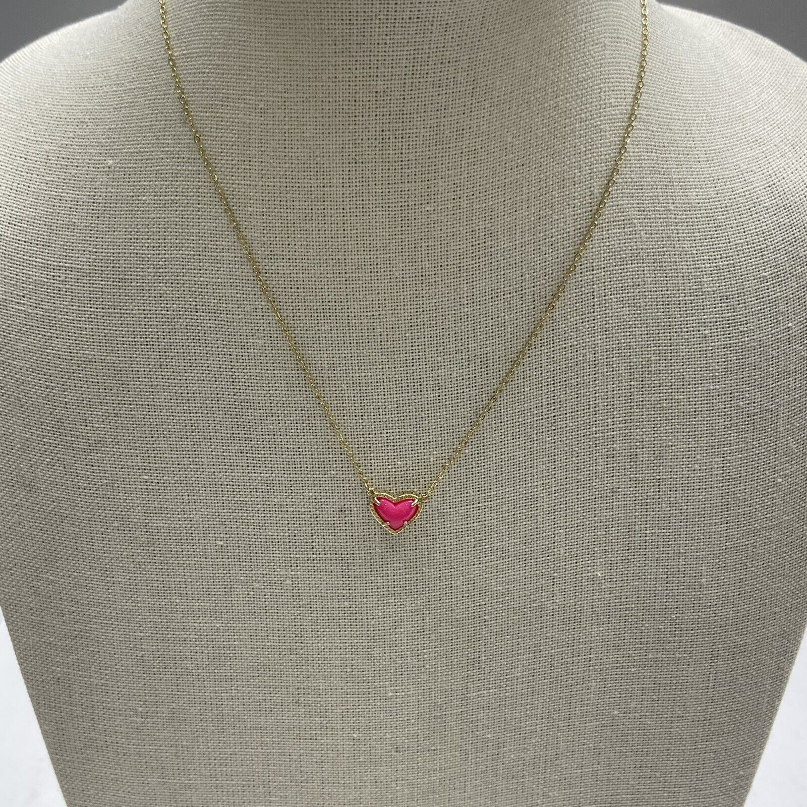 Women’s Gold Chain Pink Pendant Heart Necklace New