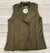 New Ethereal By Paper Crane Full Zip Vest ￼Olive Green Faux Suede￼ Women Size M