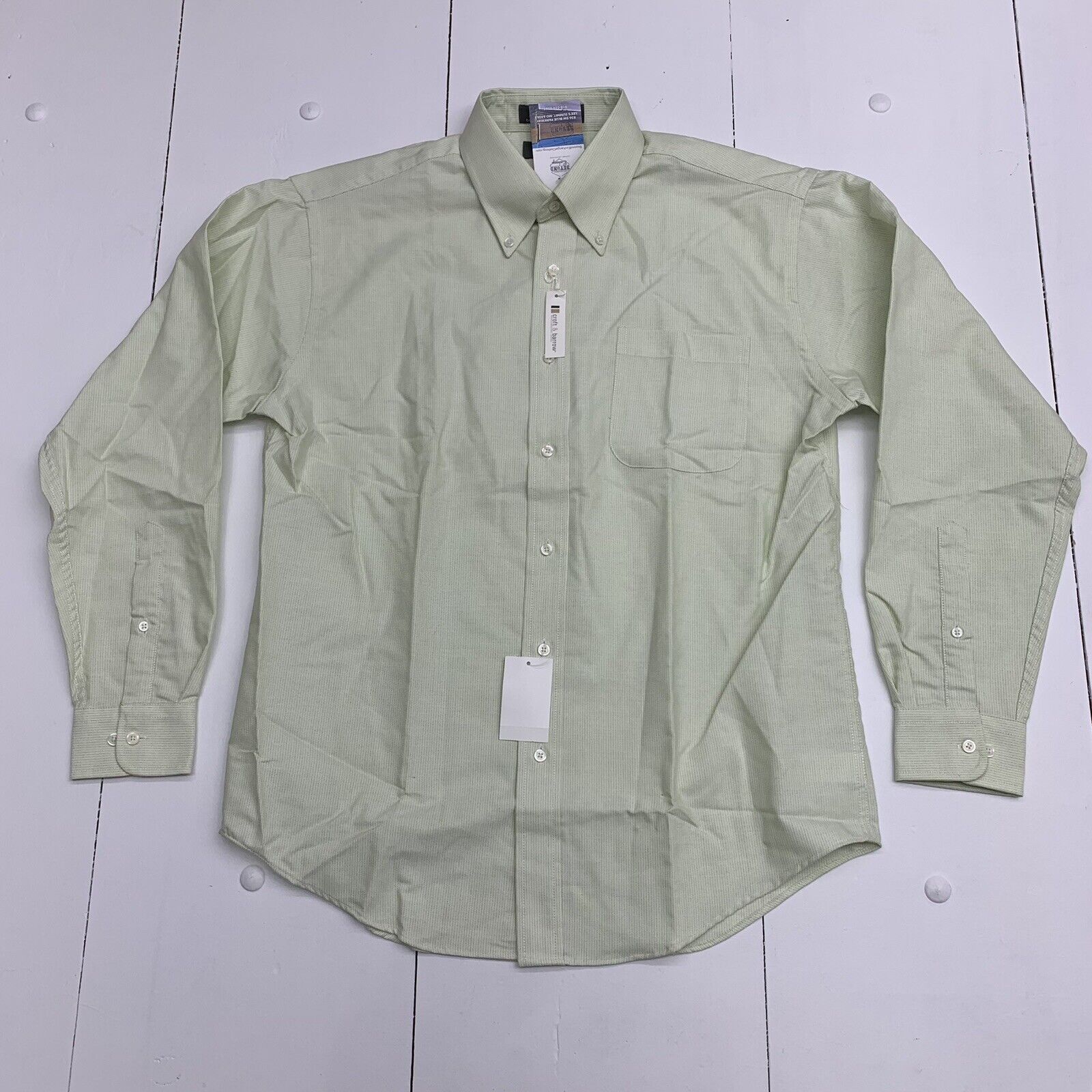 Croft And Barrow Mens Green Long Sleeve Button Up Size Large