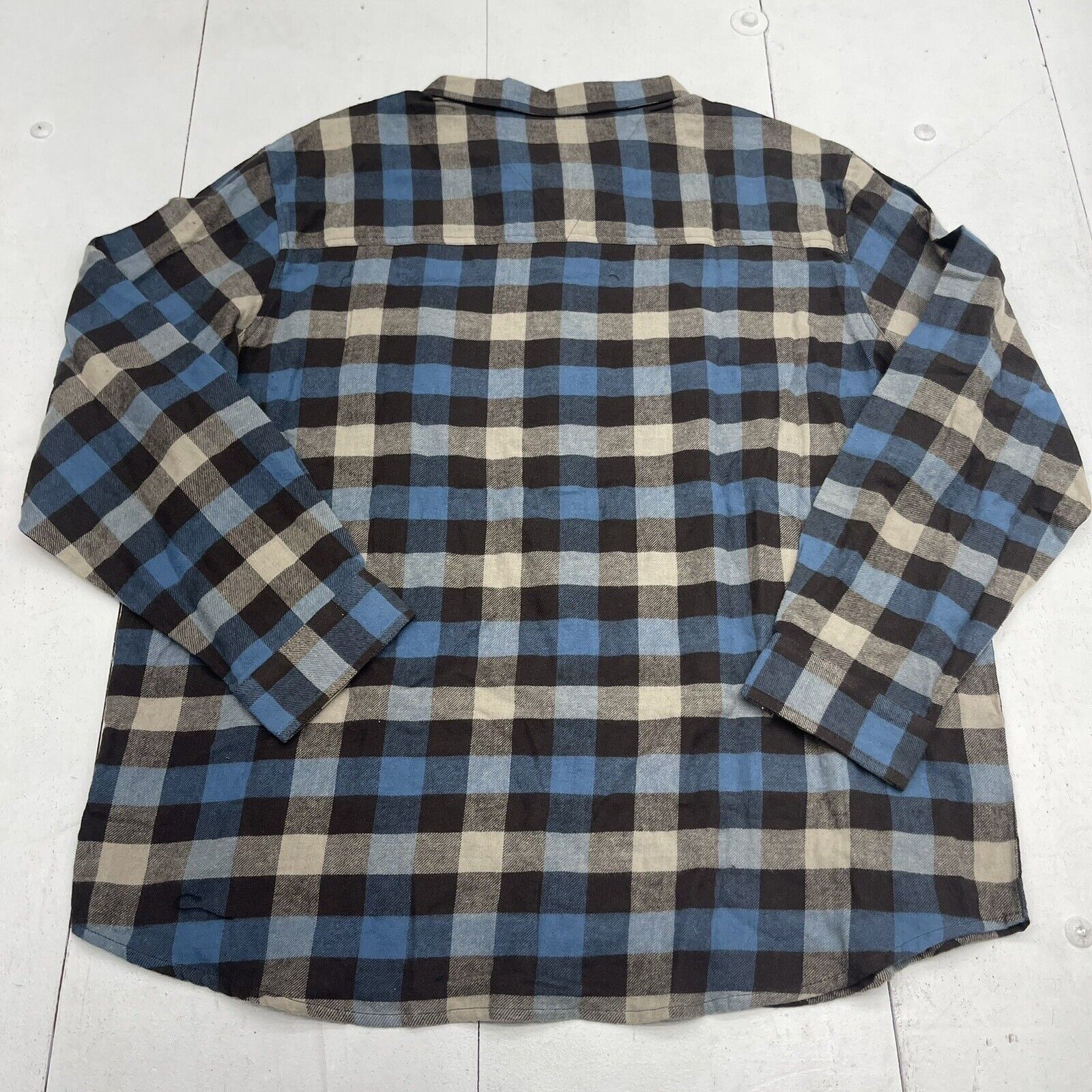 Real Tree By Staghorn Creek Blue & Brown Plaid Long Sleeve Button Up M -  beyond exchange