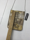 LeatherRock Gold/SilverGenuine Leather Crossbody Purse Boho Bling Made In USA