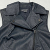 Vince Gray Textured Leather Moto Vest Women Size Small