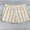 Loft Cream Pink Yellow Stripes Shorts with Pockets Women Size 8 NEW