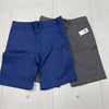 Old Navy Gray &amp; Blue 2 Pack Straight Twill Shorts Boys Size 12 NEW