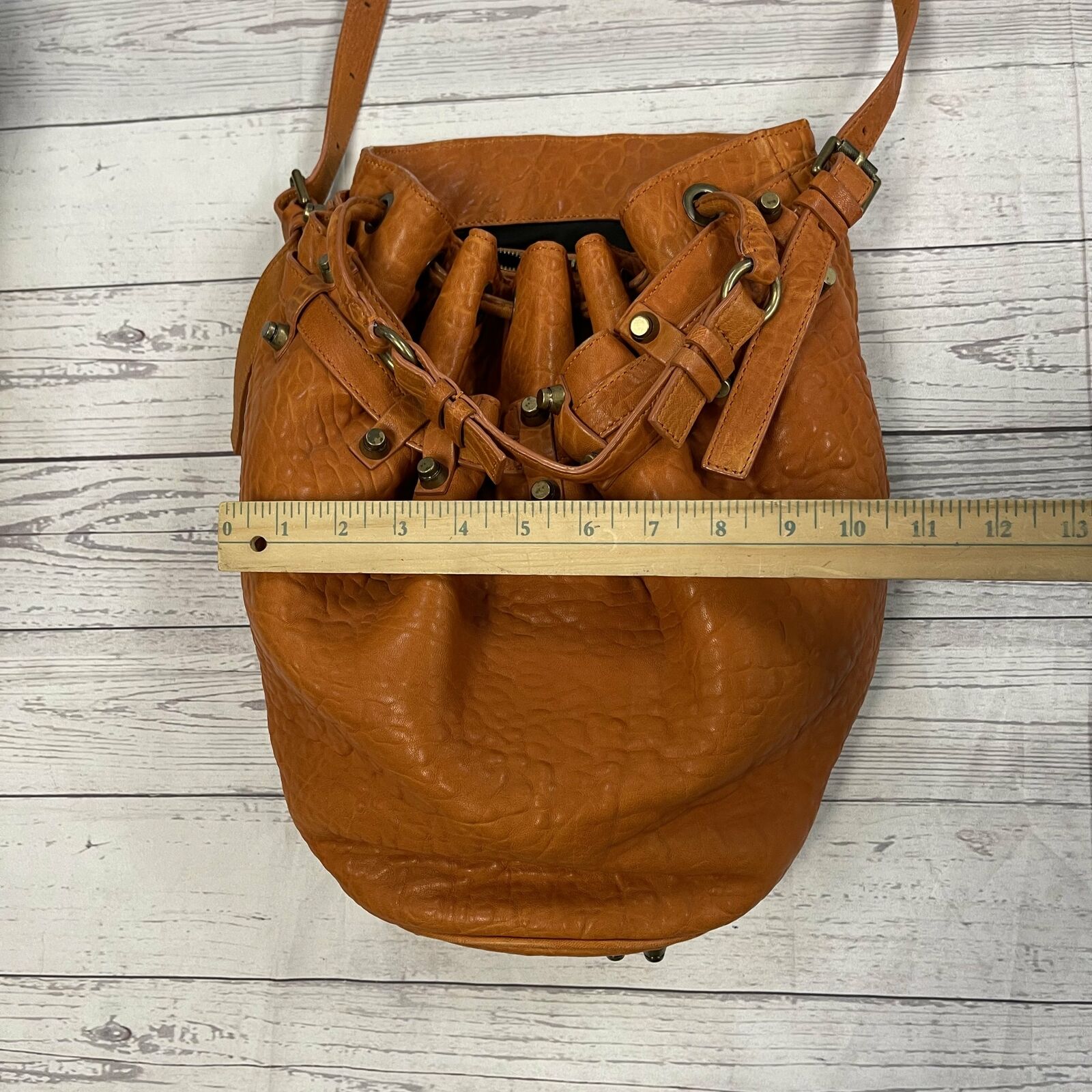 Alexander Wang Tangerine Leather Studded Bucket Handbag Purse NEW * -  beyond exchange