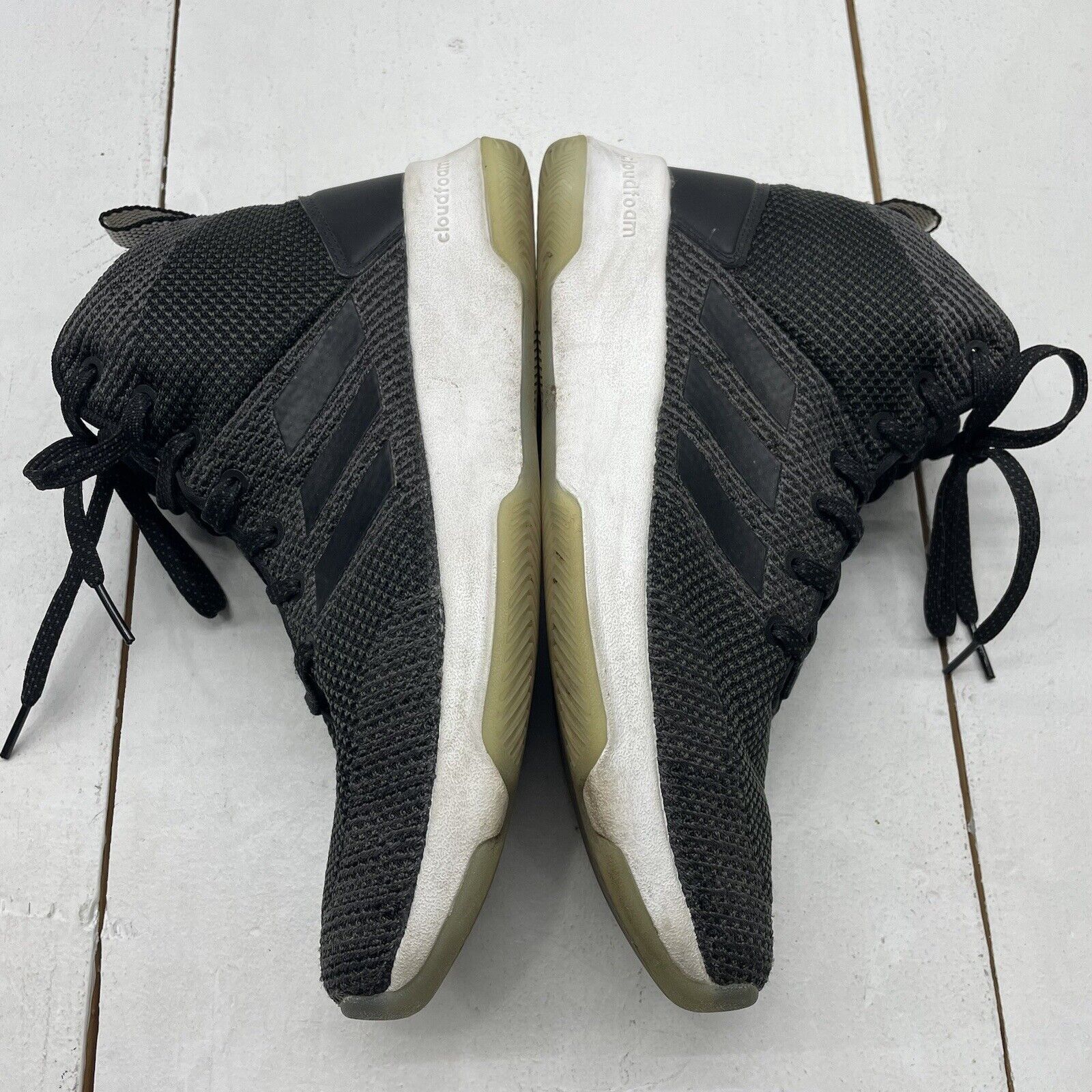 Adidas Black Cloudfoam Mid Athletic Basketball Shoes Siz - beyond exchange