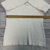 Andrée By Unit White Ribbed Lace Sweater Women’s Size Large New