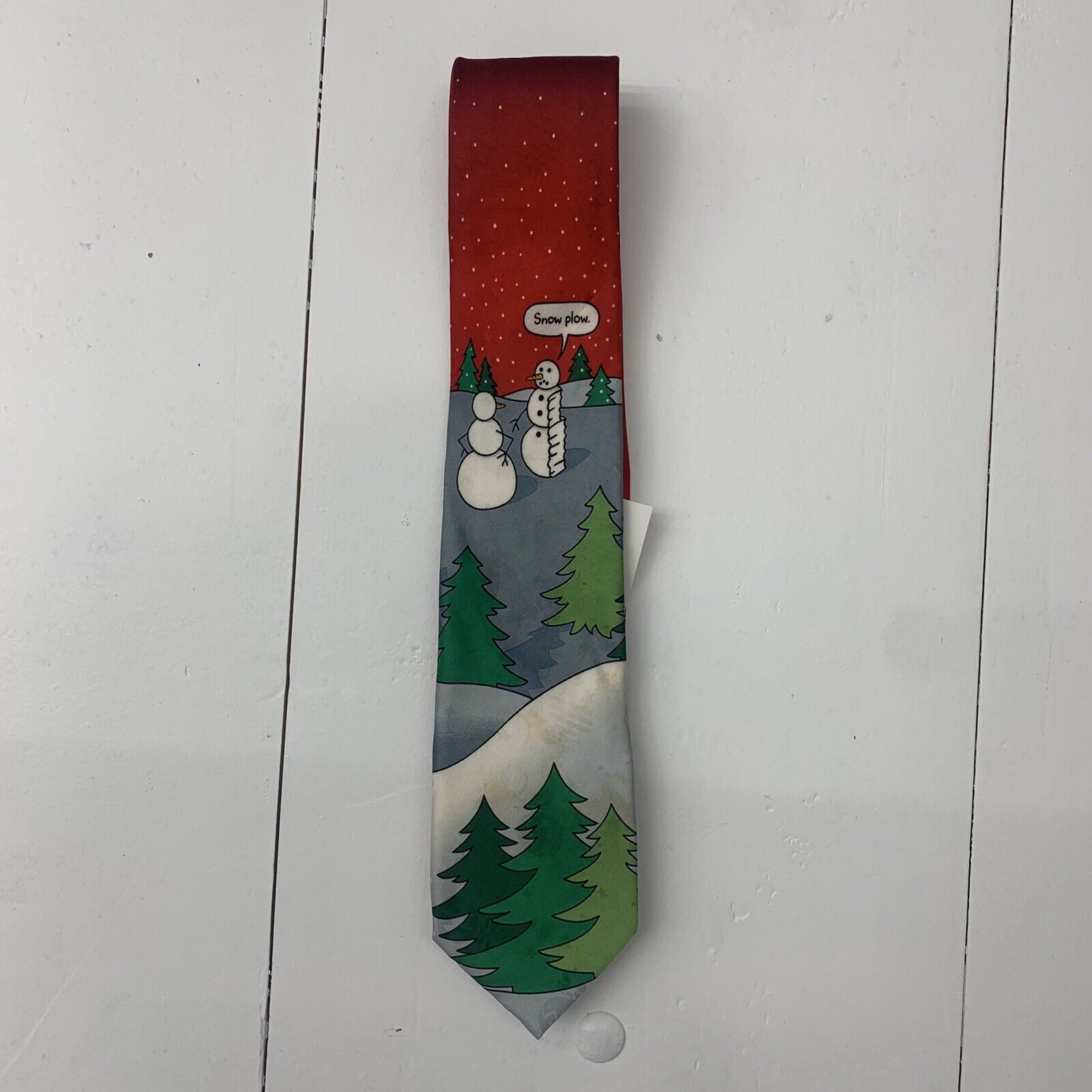 HoHoHo Mens Red Snowman Christmas Theme Neck Tie