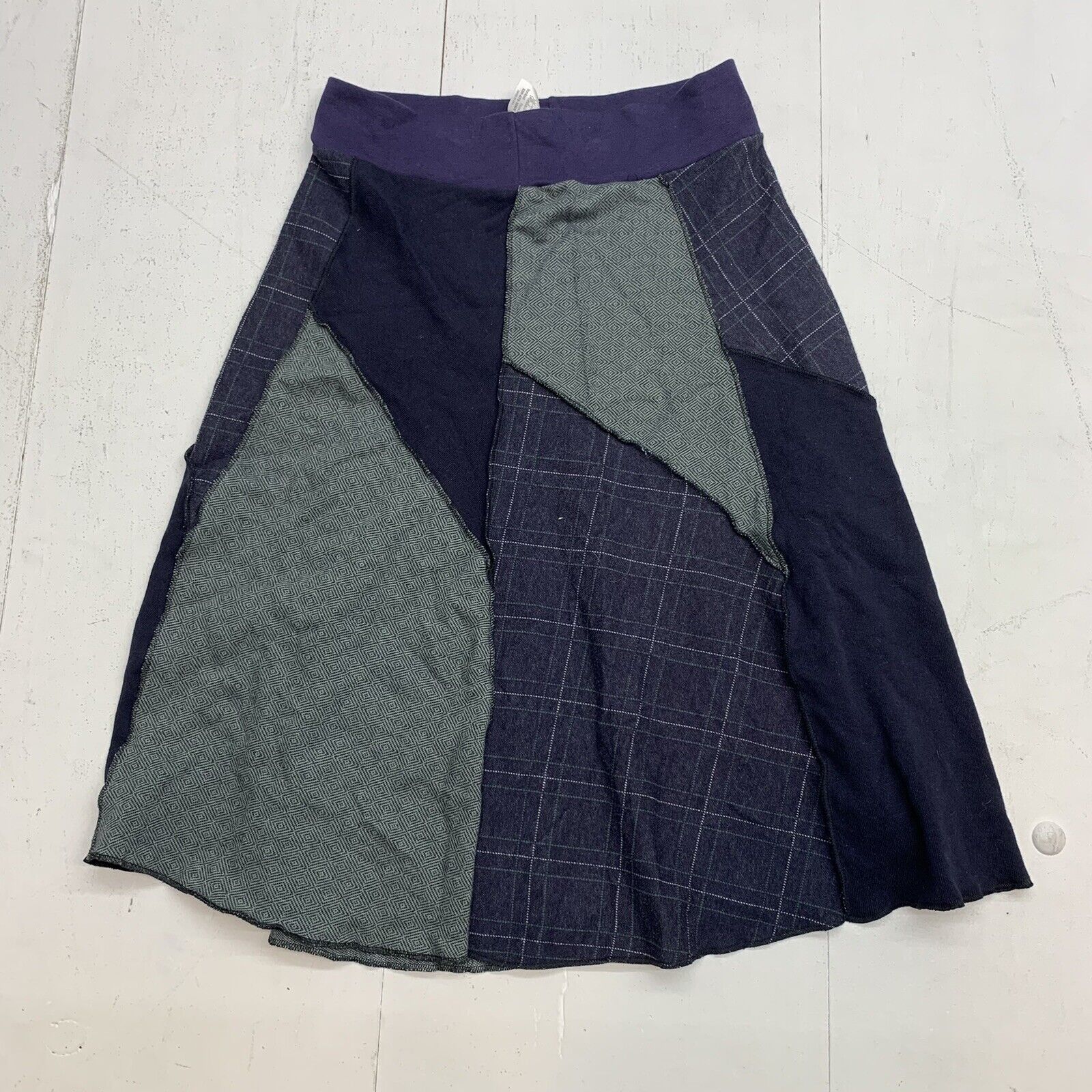 Why Knot Womens Blue Plaid Skirt one size