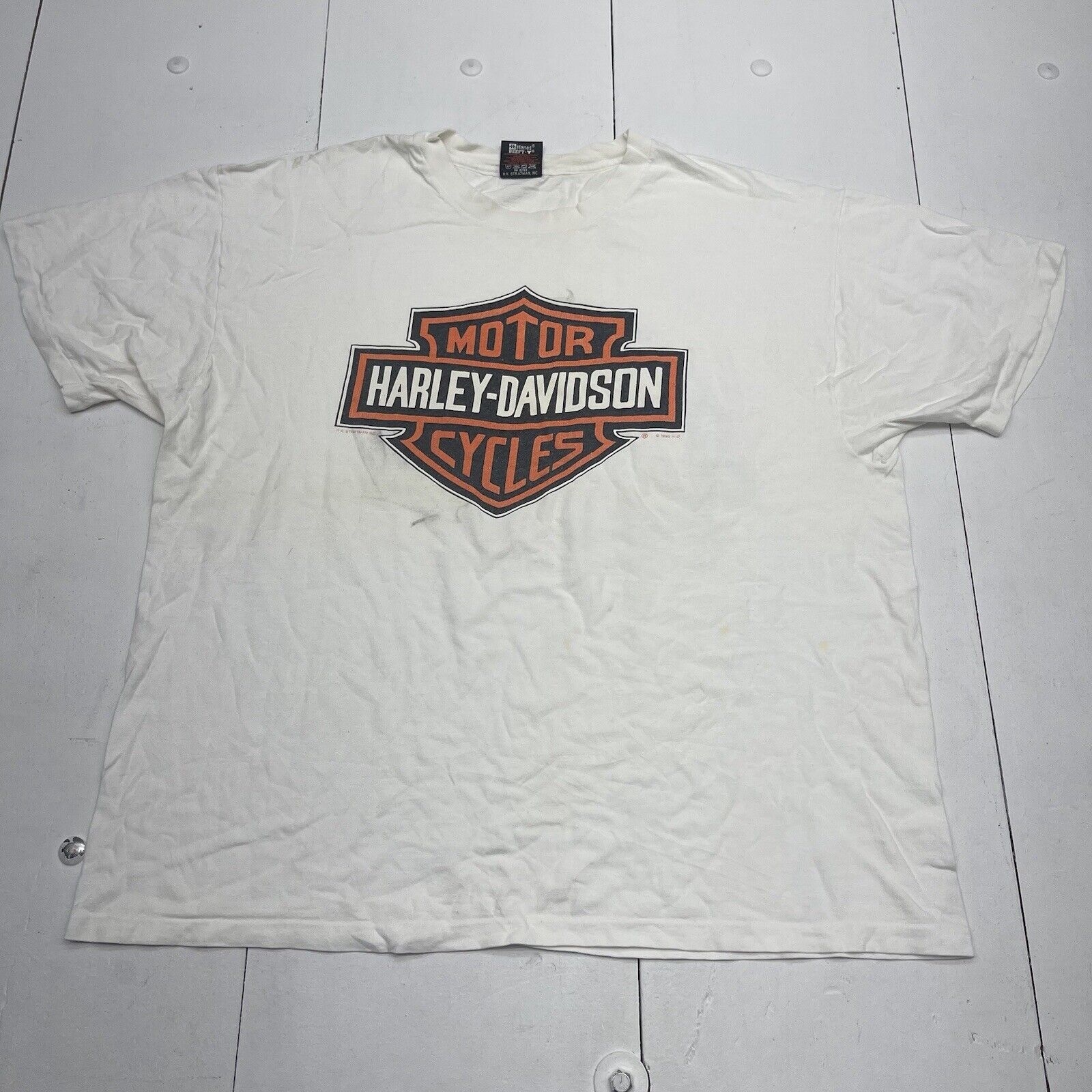 Harley Davidson 1995 Rossiter’s Sarasota Florida White T Shirt Mens Size XXL